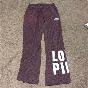 Maroon Heather Boyfriend Sweatpants from PINK